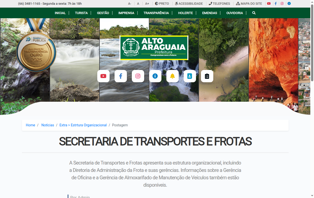 Screenshot de SECRETARIA DE TRANSPORTES E FROTAS
