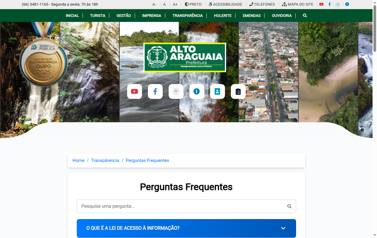 Screenshot de Perguntas Frequentes