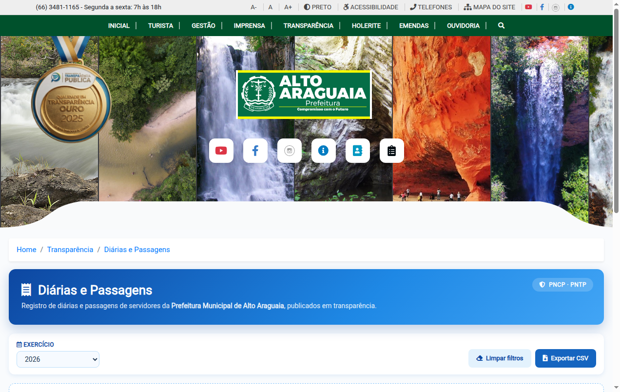 Screenshot de Diárias