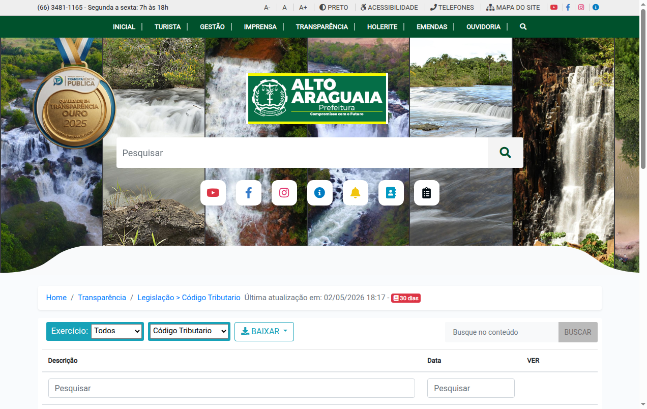 Screenshot de Código Tributario