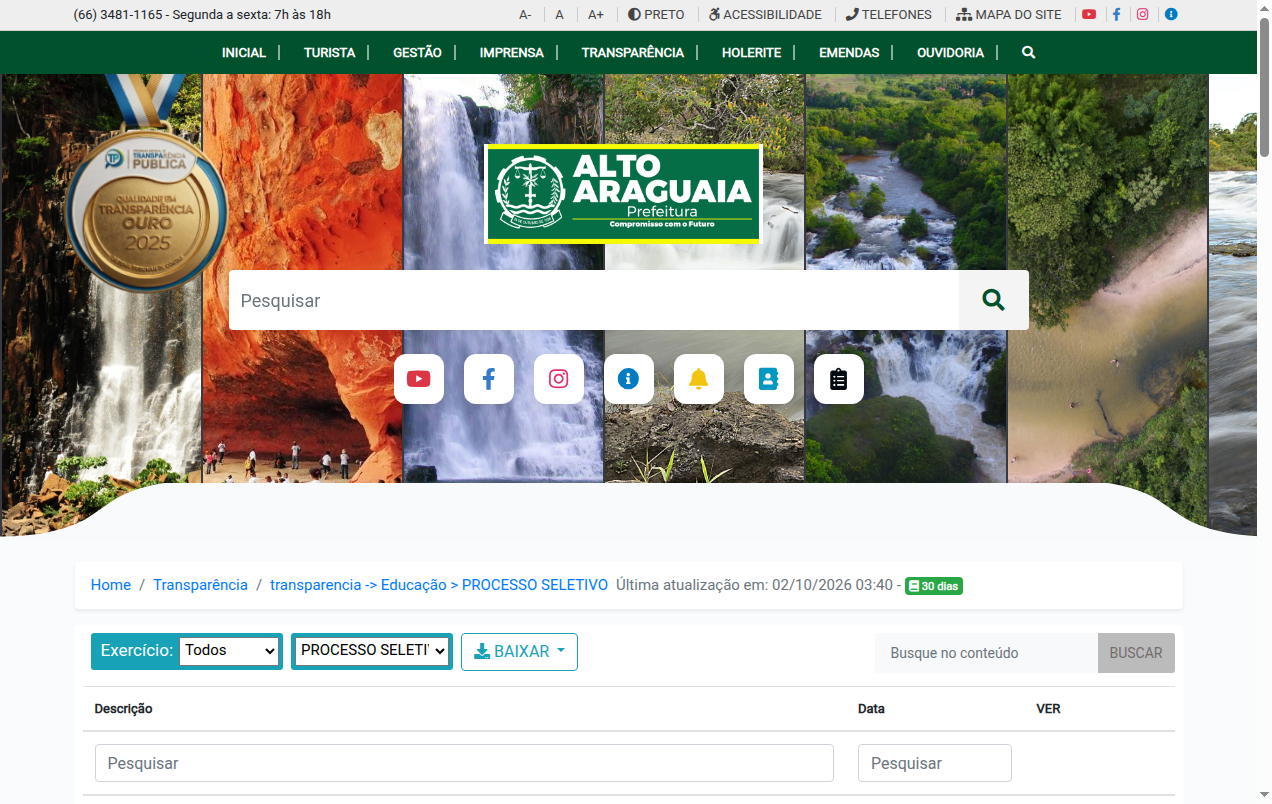 Screenshot de PROCESSO SELETIVO