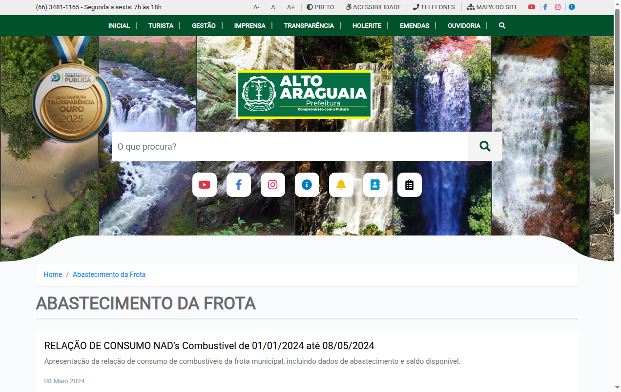 Screenshot de FROTAS -> Abastecimento da Frota