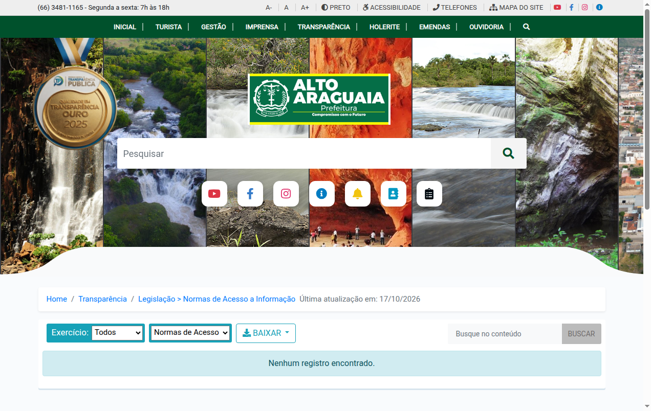 Screenshot de Normas de Acesso a Informação