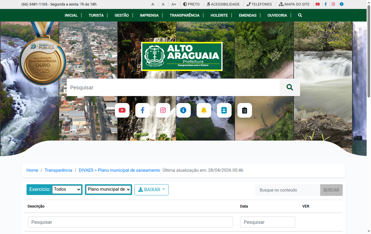 Screenshot de Plano municipal de saneamento