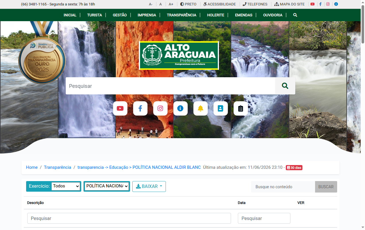 Screenshot de POLÍTICA NACIONAL ALDIR BLANC