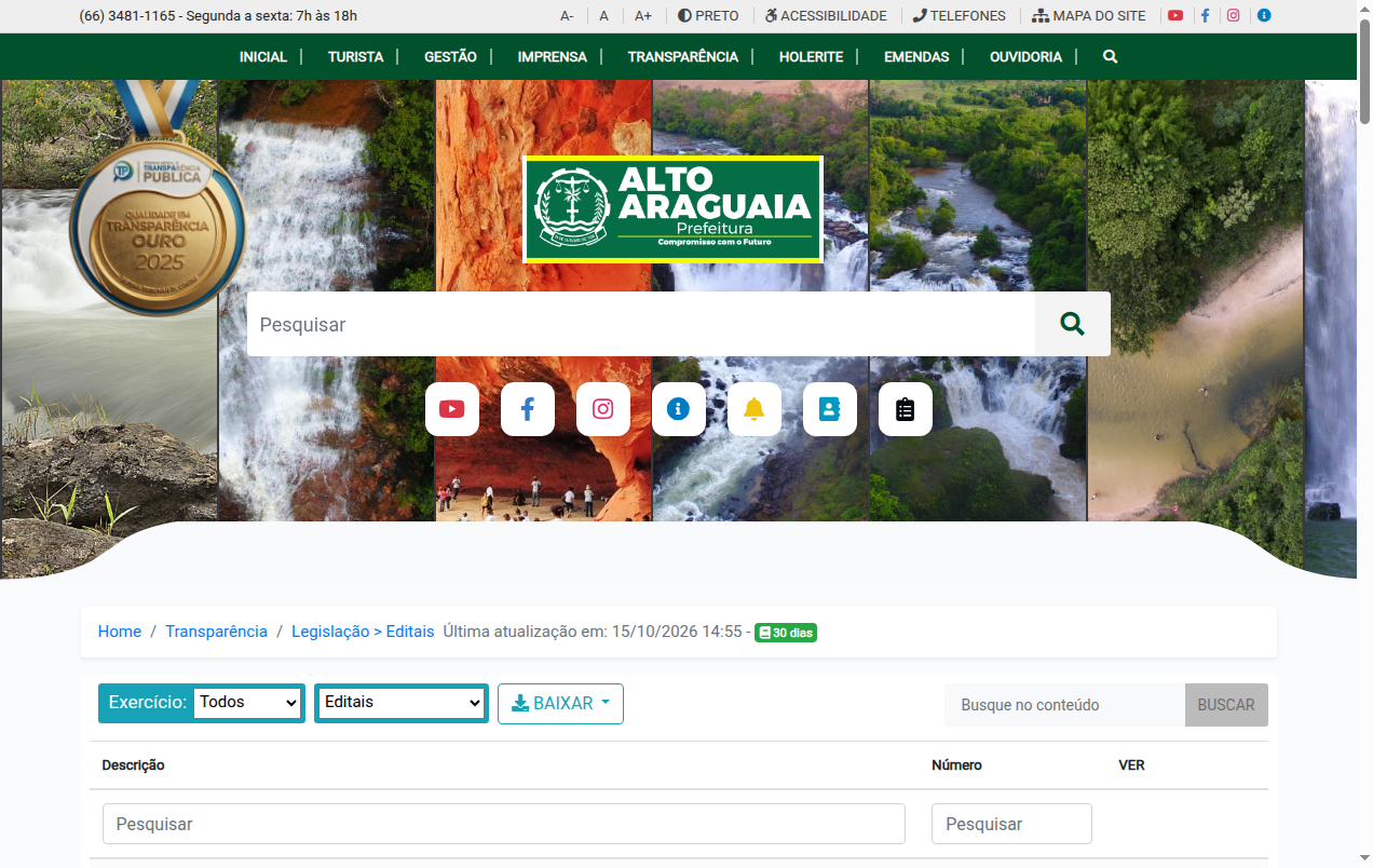 Screenshot de Editais