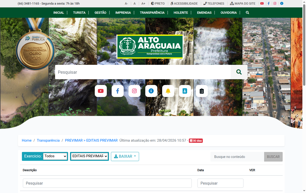 Screenshot de EDITAIS PREVIMAR
