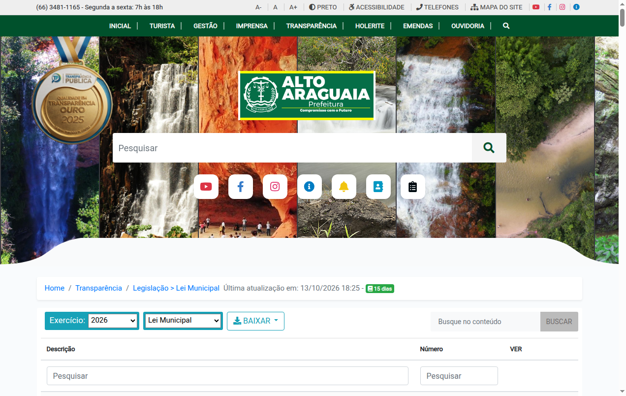 Screenshot de Lei Municipal