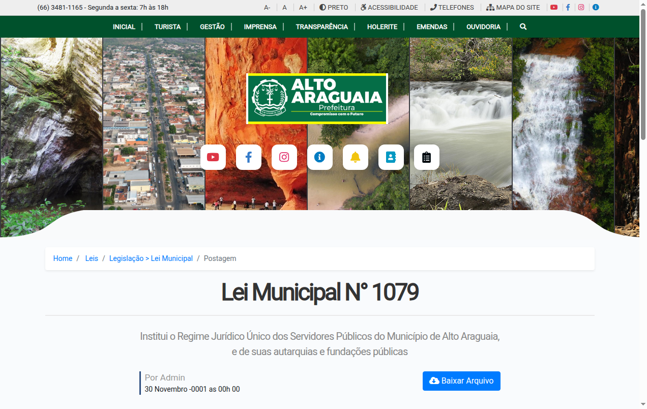 Screenshot de Estatuto dos servidores