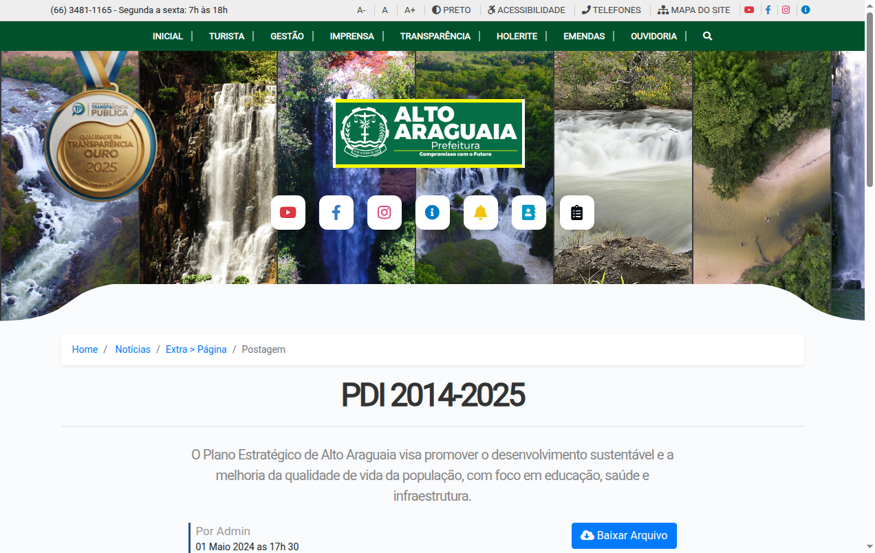 Screenshot de Plano de Desenvolvimento Institucional