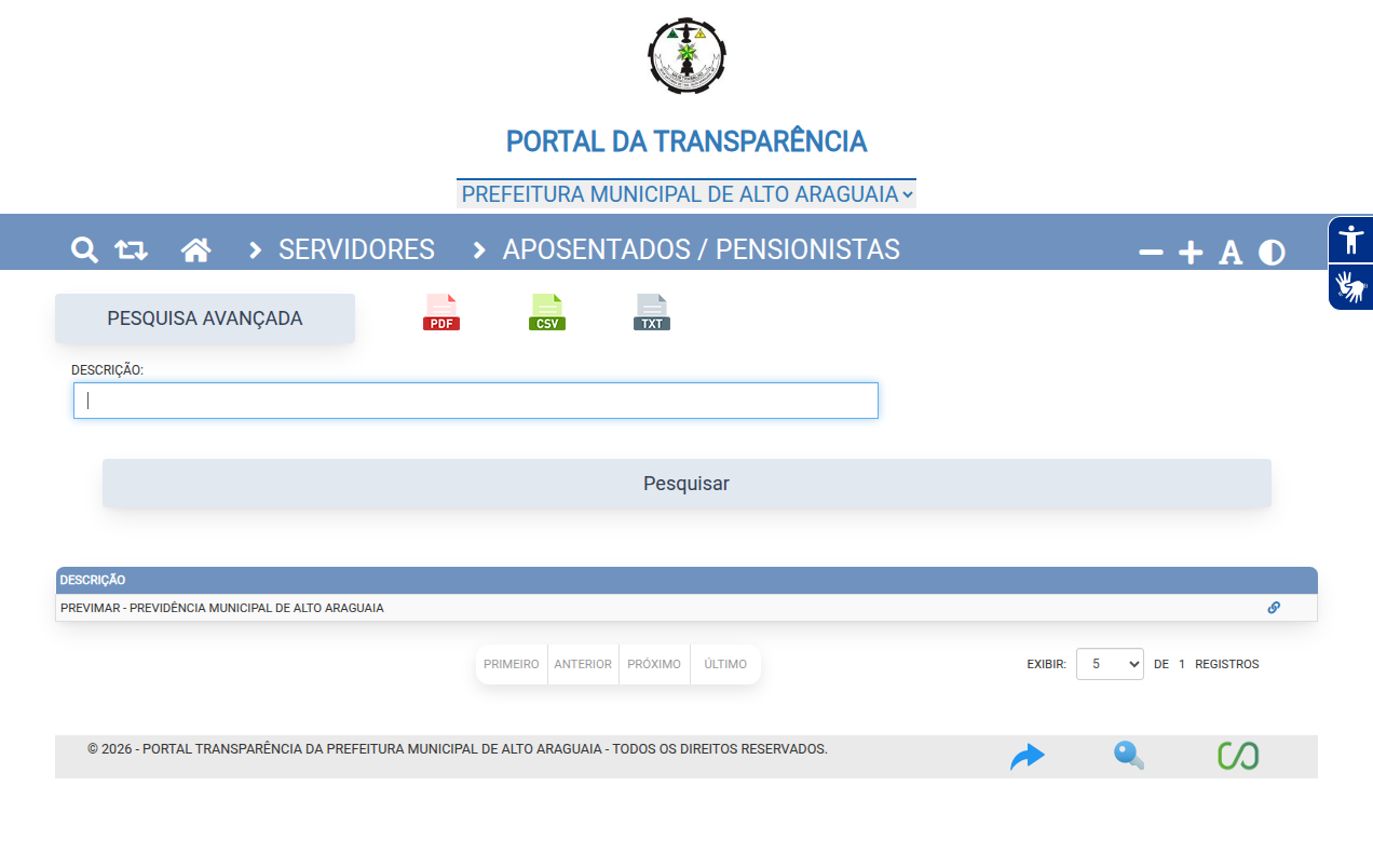Screenshot de Aposentados / Pensionistas