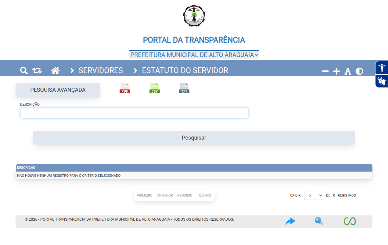 Screenshot de ESTATUTO DO SERVIDOR