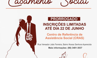 Inscrição para o Casamento Social em Alto Araguaia é prorrogado para o dia 22 de junho