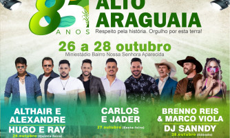 85 anos de Alto Araguaia conta com shows nacionais, atividades esportivas, culturais e gastronomia
