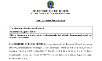 Prefeitura atende Ministério Público Eleitoral e publica recomendações de normas eleitorais para eventos em 2024