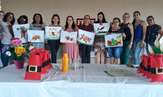 Mulheres integrantes do Serviço de Convivência em Alto Araguaia finalizam curso de pintura em tecido