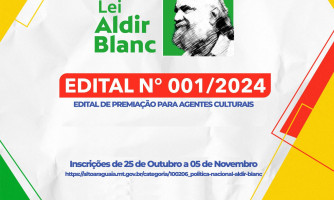 Prefeitura de Alto Araguaia lança novo edital da Lei Aldir Blanc para selecionar Projetos Culturais