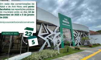 Prefeitura de Alto Araguaia publica decreto que estabelece recesso administrativo durante final do ano