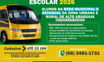 Alunos das redes municipal e estadual de ensino que utilizam o transporte escolar devem fazer cadastro obrigatório