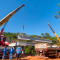 Lançamento de vigas marca avanço na construção da ponte do Córrego Gato Preto