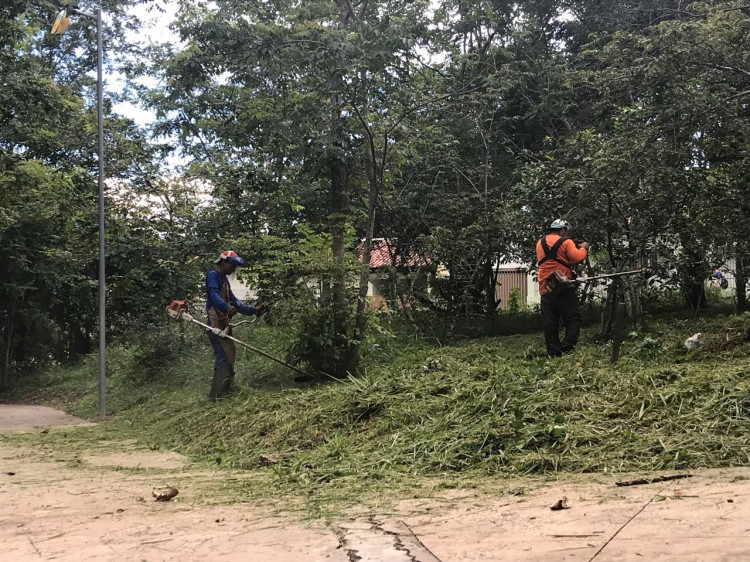 Parque Ecológico de Alto Araguaia recebe serviços de poda de grama e árvores