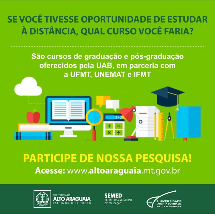 UAB realiza pesquisa para definir novos cursos de graduação e pós-graduação em Alto Araguaia