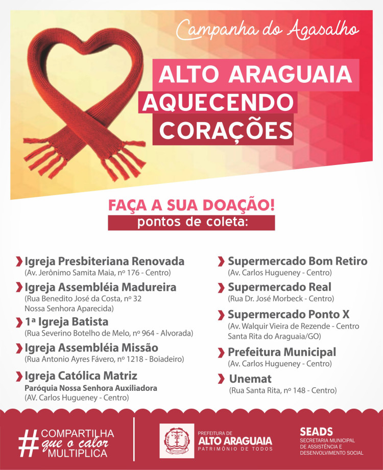 Secretaria de Assistência Social lança Campanha do Agasalho em Alto Araguaia