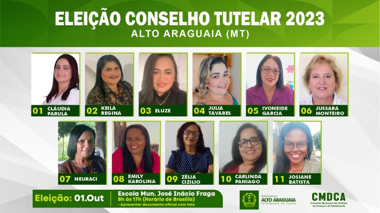 Conheça os candidatos a conselheiro tutelar de Alto Araguaia