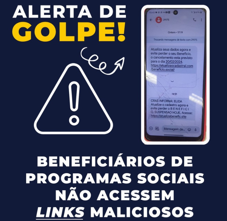 Assistência Social de Alto Araguaia alerta beneficiários de programas sociais sobre golpe via WhatsApp