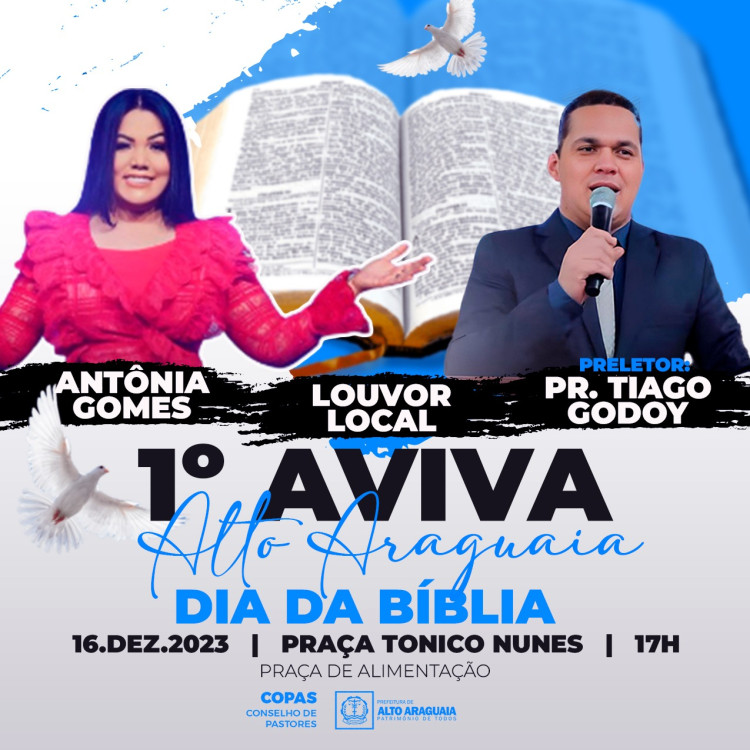 Antônia Gomes e pastor Tiago Godoy serão atrações no 1º Aviva Alto Araguaia