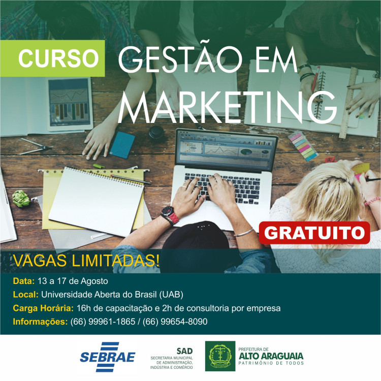 Em parceria com a prefeitura de Alto Araguaia, Sebrae oferece curso de Gestão de Marketing