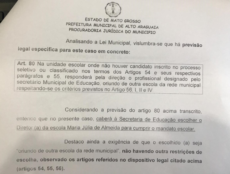 Secretaria de Educação esclarece quanto a eleição para direção escolar na escola Municipal Maria Julia de Almeida