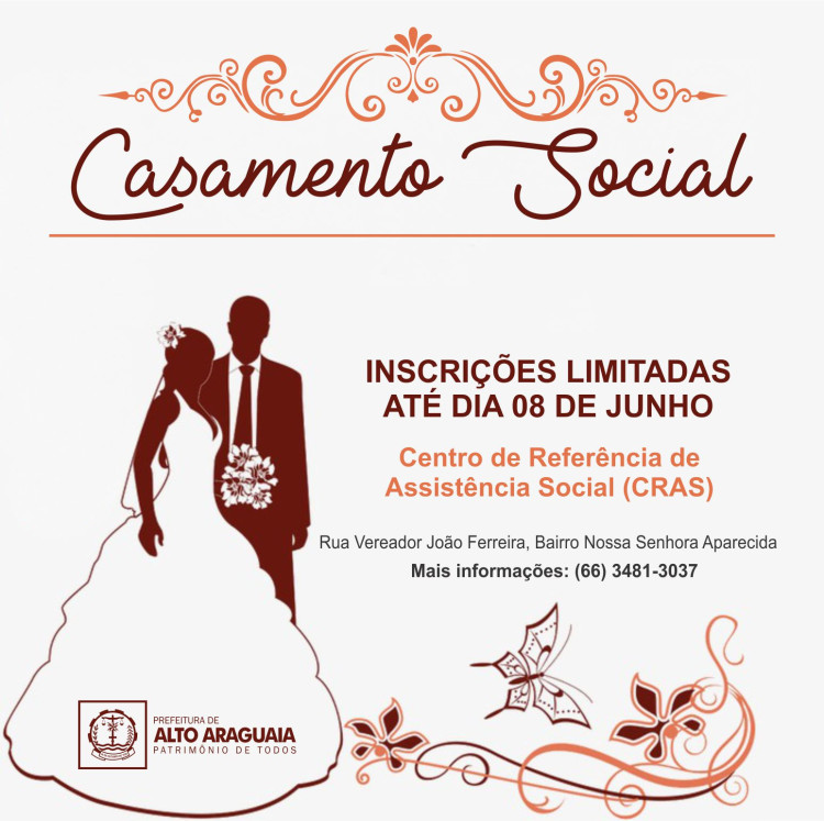 Assistência Social abre inscrições para Casamento Social em Alto Araguaia