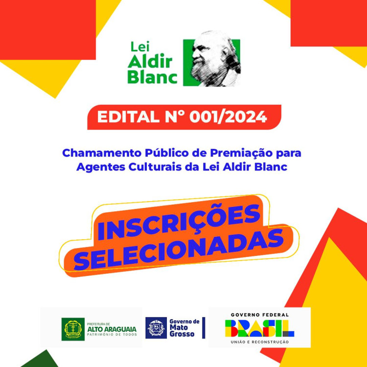 Inscrições de projetos culturais da Lei Aldir Blanc em Alto Araguaia