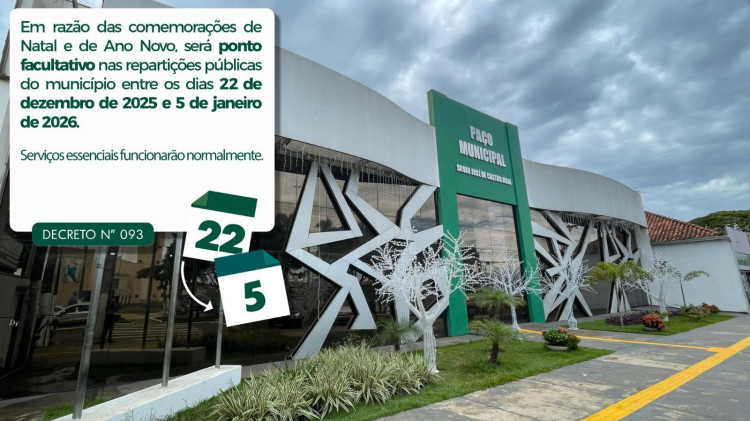 Prefeitura de Alto Araguaia publica decreto que estabelece recesso administrativo durante final do ano