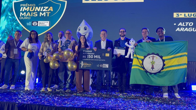 Alto Araguaia conquista Selo Ouro e recebe R$ 150 mil na 5ª edição do Imuniza Mais MT