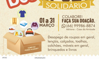 Campanha Desapego Solidário pretende arrecadar donativos em Alto Araguaia