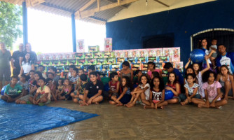 Crianças dos Serviço de Convivência de Alto Araguaia tem dia especial com recreação e entrega de brinquedos